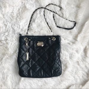 DKNY Black Quilted Leather Chain Strap Handbag